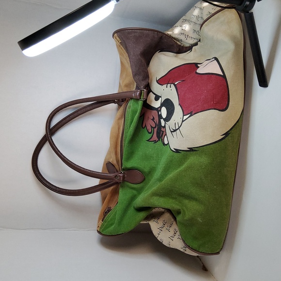 1993 Looney tunes Tasmanian Devil Handbags - Vintage LOONEY TUNES 1993 duffel bag Tasmanian Devil